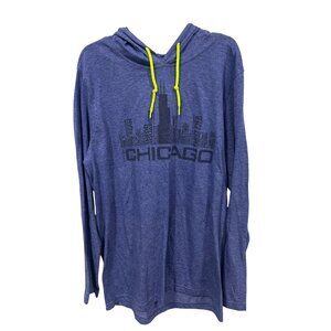 Skydeck Ledge Chicago Pullover Hoodie Sweatshirt Size M Long Sleeve Blue Relaxed